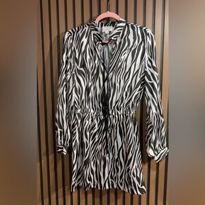 Robert Rodriguez -Barneys New York‎ Monochrome Zebra Dress Sz M